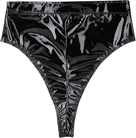 Yoojia Damen Hot Pants Wetlook Slips Strings Tanga Booty Shorts Mit Rei Verschluss Erotische