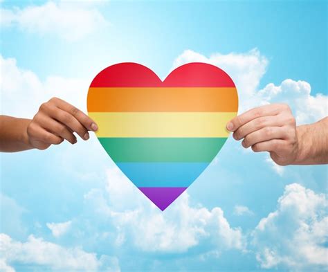 Gente Orgullo Gay Gesto Y Concepto Homosexual Cierre De Un Par De Manos Sosteniendo La Forma