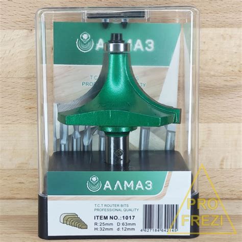 Фреза калевочная радиусная по дереву АЛМАЗ 1017 R25 D63 H32 d12