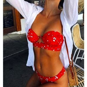 Lilyshop Swim Nwt Red Floral Push Up Bikini Sz M Poshmark