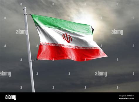 The National Flag Of The Islamic Republic Of Iran Country In West Asia