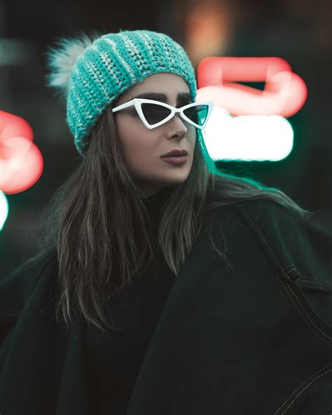 Selective Focus Photography Woman Wearing White Sunglasses Photo Free