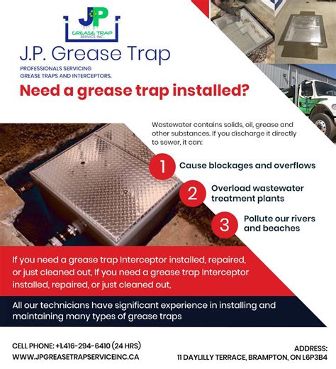 Need a Grease Trap Installed? Contact JP Grease Trap Service INC., All ...