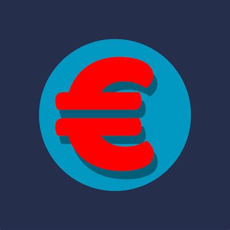 Изолированная красная иконка вектора знака евро | Премиум векторы
