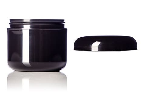 black plastic jars