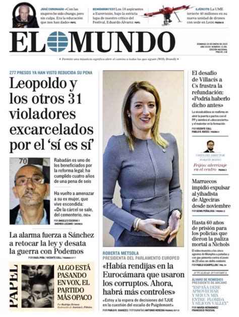 Las Portadas De Los Periódicos Del Domingo 29 De Enero De 2023