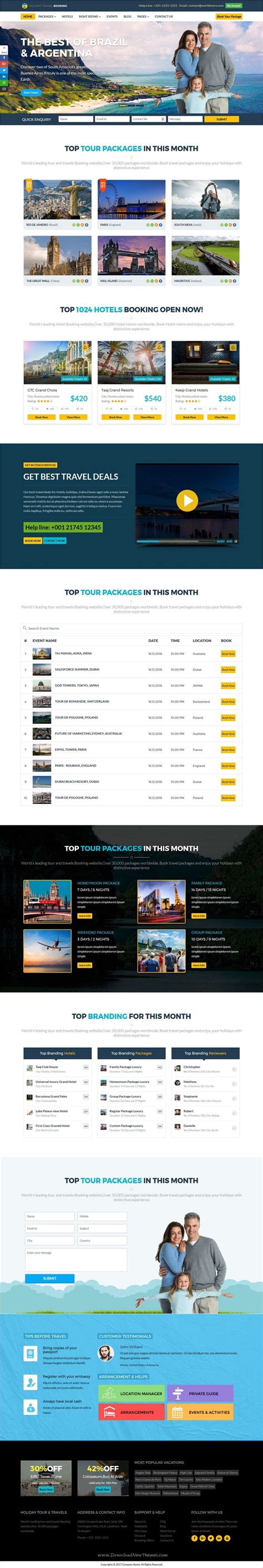 Tour & Travel Package Booking Template | Vacation websites, Travel ...