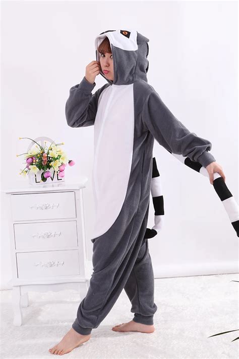 Adult Costume Unisex Fleece Sleepwear Animal Lemur Onesies Novelty ...