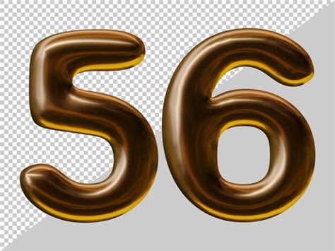 Дизайн номера 56 в стиле воздушного шара в 3d-рендеринге | Премиум PSD Файл