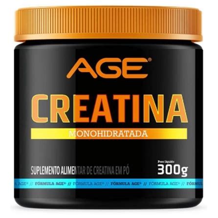 Creatina AGE Monohidratada 300g sabor Limão ou Ponche de Frutas