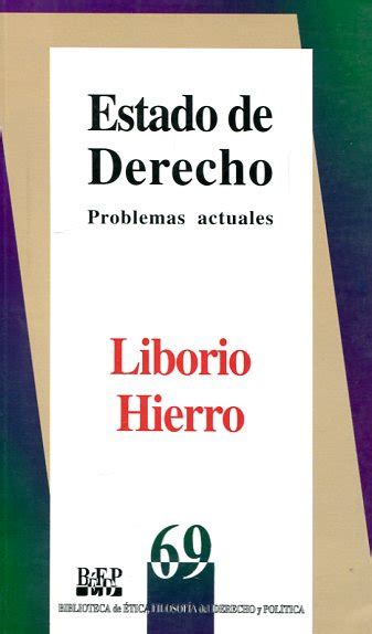 Libro Estado De Derecho 9789684763005 Hierro Liborio L