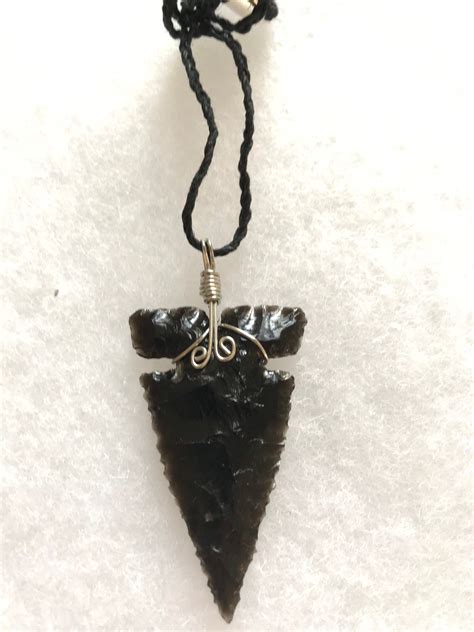 Black Obsidian Arrowhead By Chumash Artist Steven Saffold Etsy