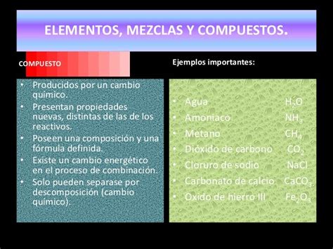 Diapositivas Elementos Mezclas Y Compuestos