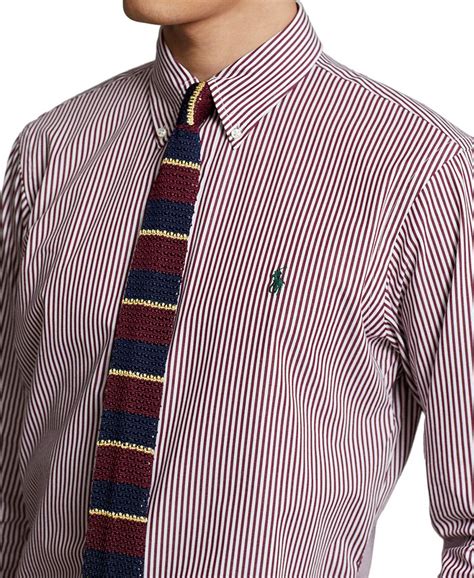 Polo Ralph Lauren Mens Slim Fit Striped Stretch Poplin Shirt Macys