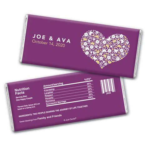 Wedding | Personalized Chocolate Bar Wrappers | Heart of Life ...