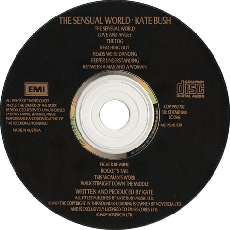 Car Tula Cd De Kate Bush The Sensual World Portada