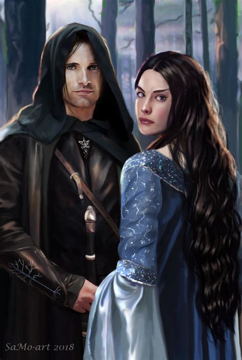 Arwen and Aragorn, the youth by SaMo-art on DeviantArt