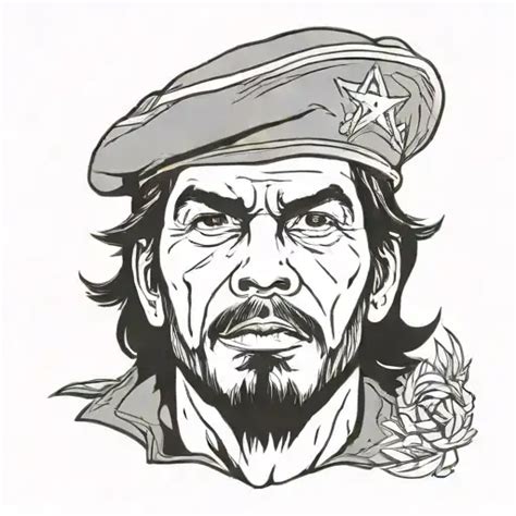 Che Guevara Beret Temporary Tattoo Blackink Ai