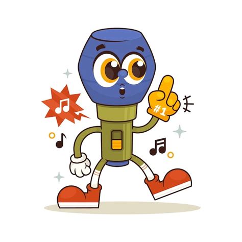 Free Vector Hand Drawn Microphone Cartoon Illustration