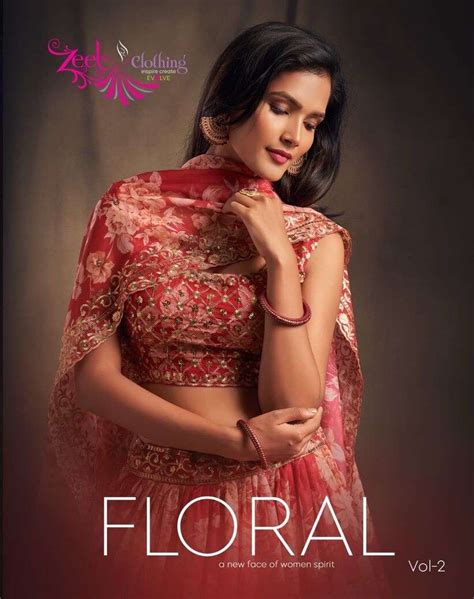 Zeel Clothing Floral Vol Organza With Designer Lehenga Choli Collection