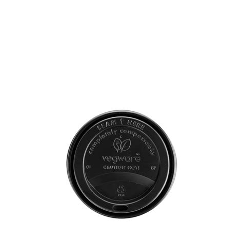 10 20oz CPLA Black Hot Cup Lid 89mm Alliance Online