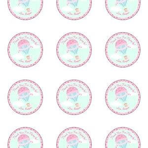 Hot Air Balloon Thank You Stickers Baby Shower Thank You Etsy