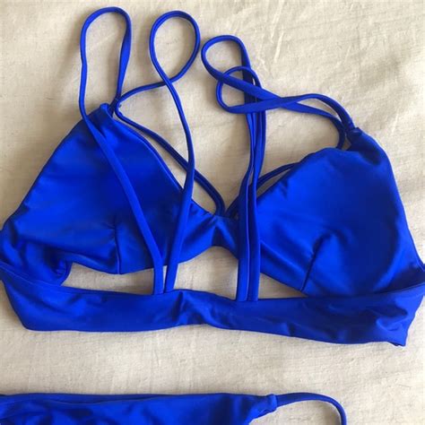 Zaful Swim Electric Blue Strappy Zaful Bikini Poshmark