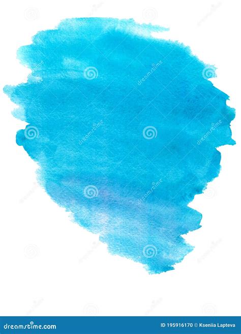 Ponto Azul Ciano De Aquarela Sobre Fundo Branco Espa O Para Texto