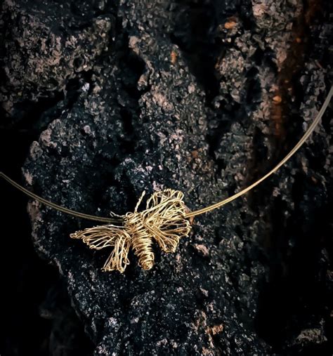 14k Gold Necklace Gold Butterfly Necklace Yellow Gold - Etsy