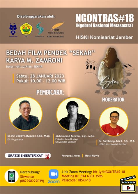 Id Awali Hiski Jember Siapkan Bedah Film Pendek Sekar Karya M