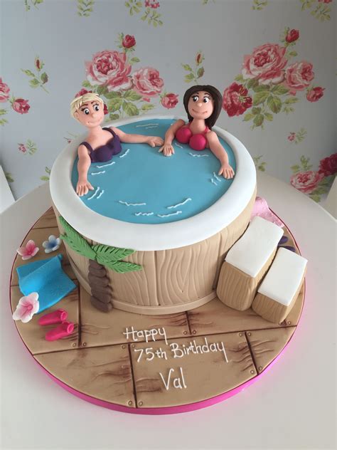 Hot Tub Cake Pool Cake Pool Birthday Cakes Retirement Cakes