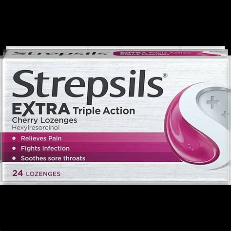 Strepsils Extra Triple Action Cherry Lozenges Pack Of