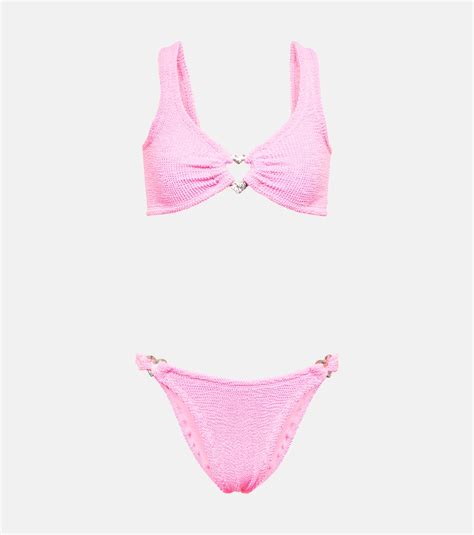 Hunza G Bikini Heather In Bubblegum Silver Modesens