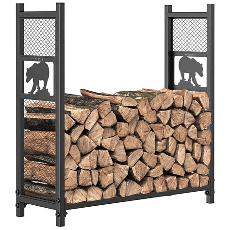 Buy Mr IRONSTNE 4ft Firewood Rack Outdoor Wood Rack For Firewood