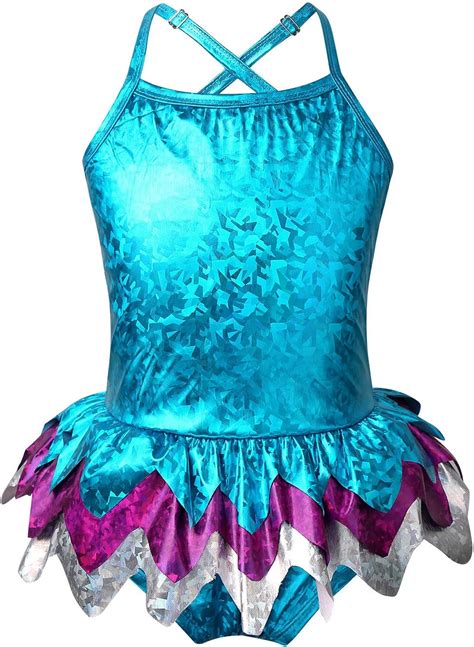 inlzdz inlzdz Mädchen Meerjungfrau Badeanzug Metallic Glänzend Bikini