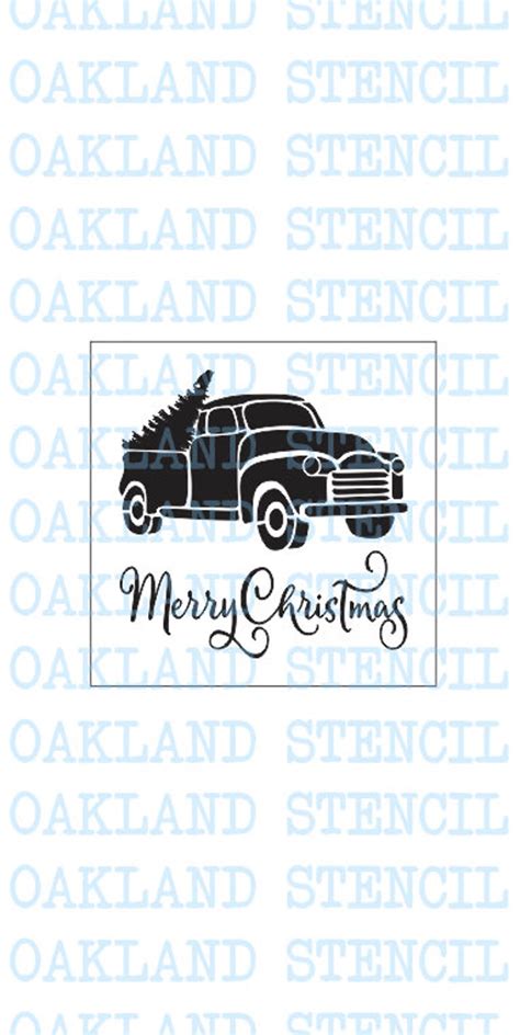 Merry Christmas Truck STENCIL for Painting Wood Signs Walls - Etsy