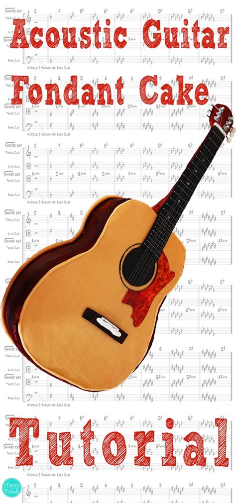 Acoustic Guitar Fondant Cake Video Tutorial Happy Foods Tube
