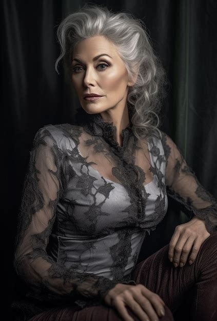 Premium Photo A Stunning Mature Woman Exudes Confidence And Allure In Elegant Lingerie