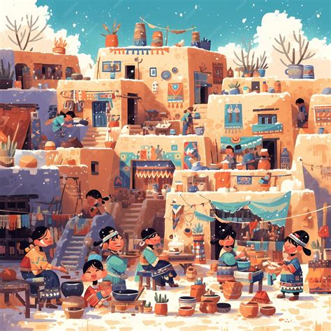 Premium Photo Cultural Pueblo Village Lifestyle Illustrated