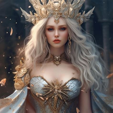 Premium Ai Image A Woman With Long Hair And A Crown Is Wearing A