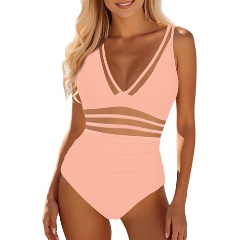 Plus Size Swimsuit For Women Women Mesh Piece Swimwear Push Up Padded Bikini Swimsuit Training