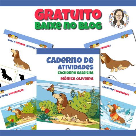 Caderno De Atividades Cachorro Salsicha Psicopedagoga Mônica Oliveira