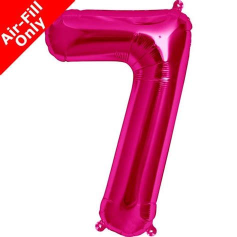 Hot Pink Number 7 Balloon Pink Number Seven Balloon Pink Etsy