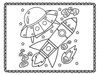 Pre K Coloring Pages Space Astronaut And Spaceship Coloring Pages For