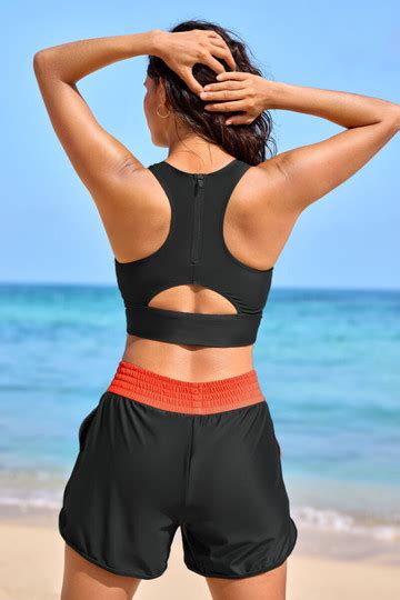 Colorful Colorblock Racerback Sporty Bikini Top