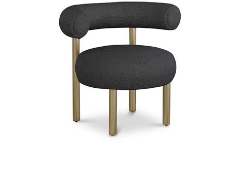 bordeaux black boucle fabric accent chair