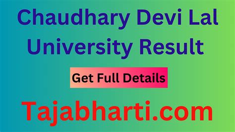 Chaudhary Devi Lal University Result 2023 Name WISE Link Cdlu Ac In