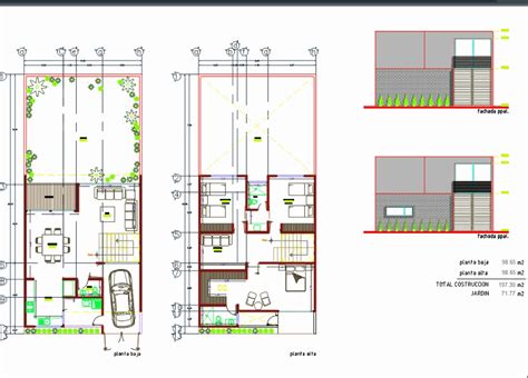 Vivienda Dos Plantas En Autocad Descargar Cad Gratis Kb