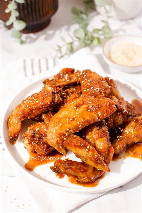 Honey Garlic Chicken Wings Air Fryer Two Plaid Aprons