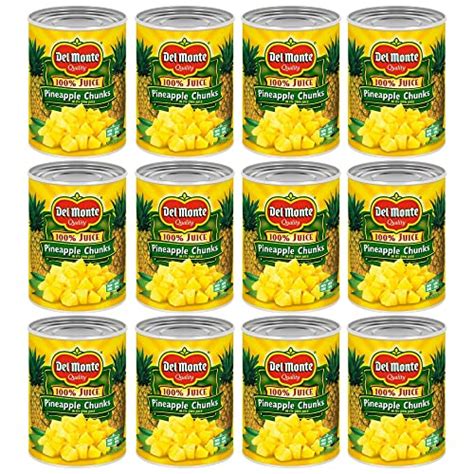 Del Monte Pineapple Chunks in 100% Juice, Canned Fruit, 12 Pack, 20 oz Can | Pricepulse